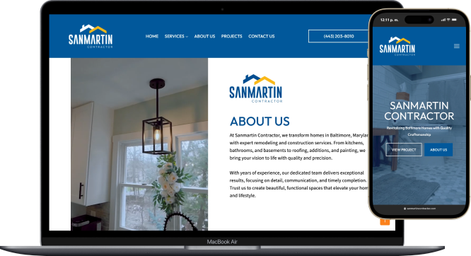 Sitio web de Sanmartin Contractor