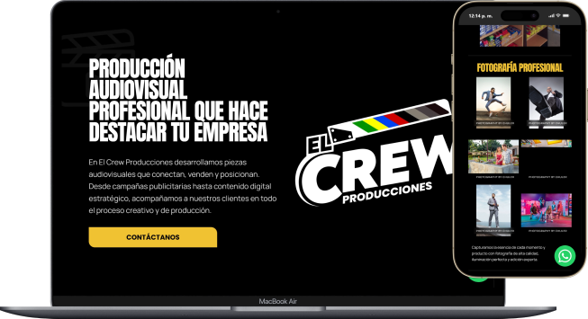 Sitio web de El Crew Producciones